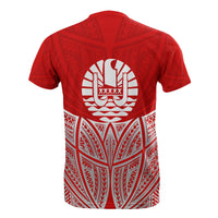 Tahiti Polynesian Custom T Shirt Red Pride Map and Seal - Polynesian Pride