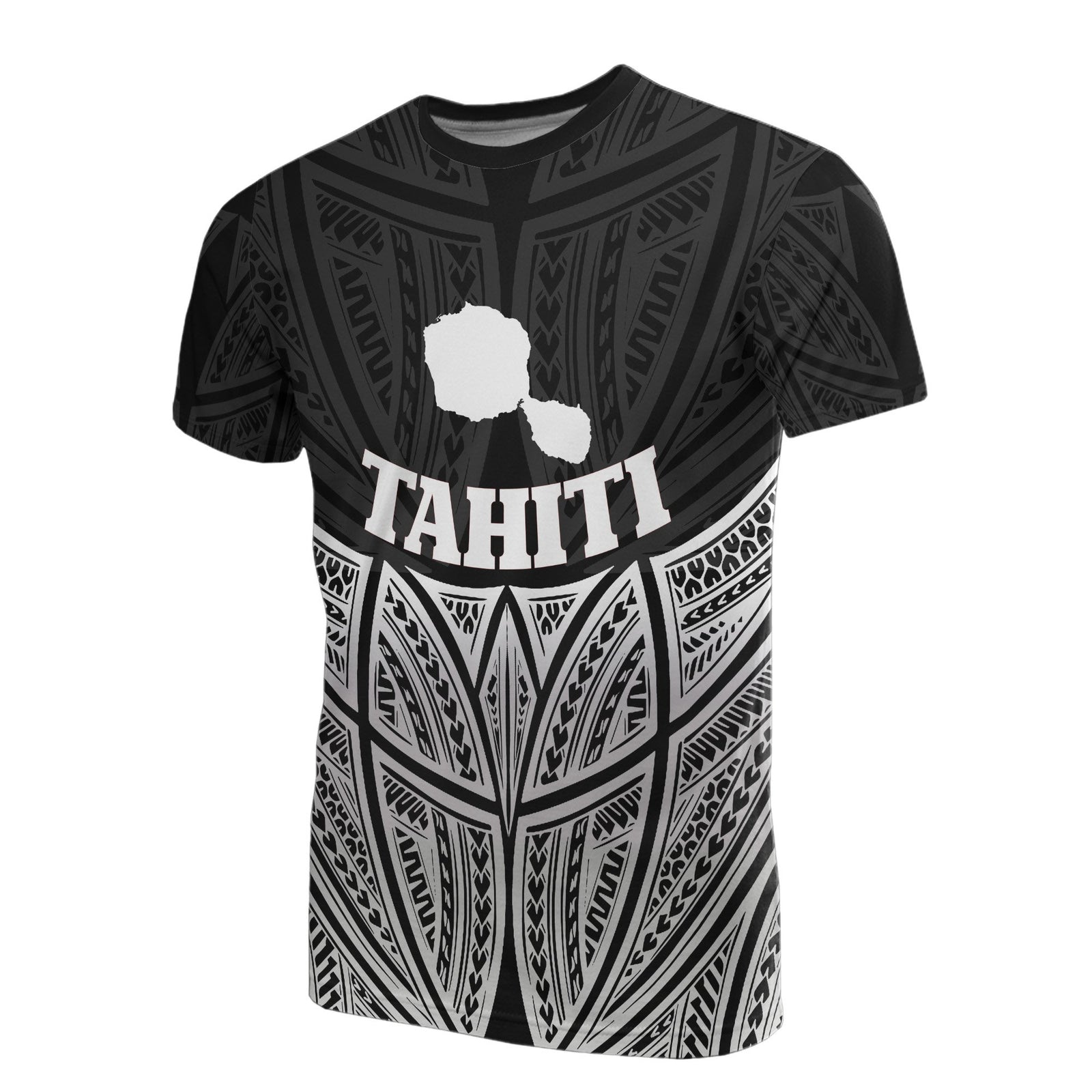 Tahiti Polynesian T Shirt Black Pride Map and Seal Unisex Black - Polynesian Pride