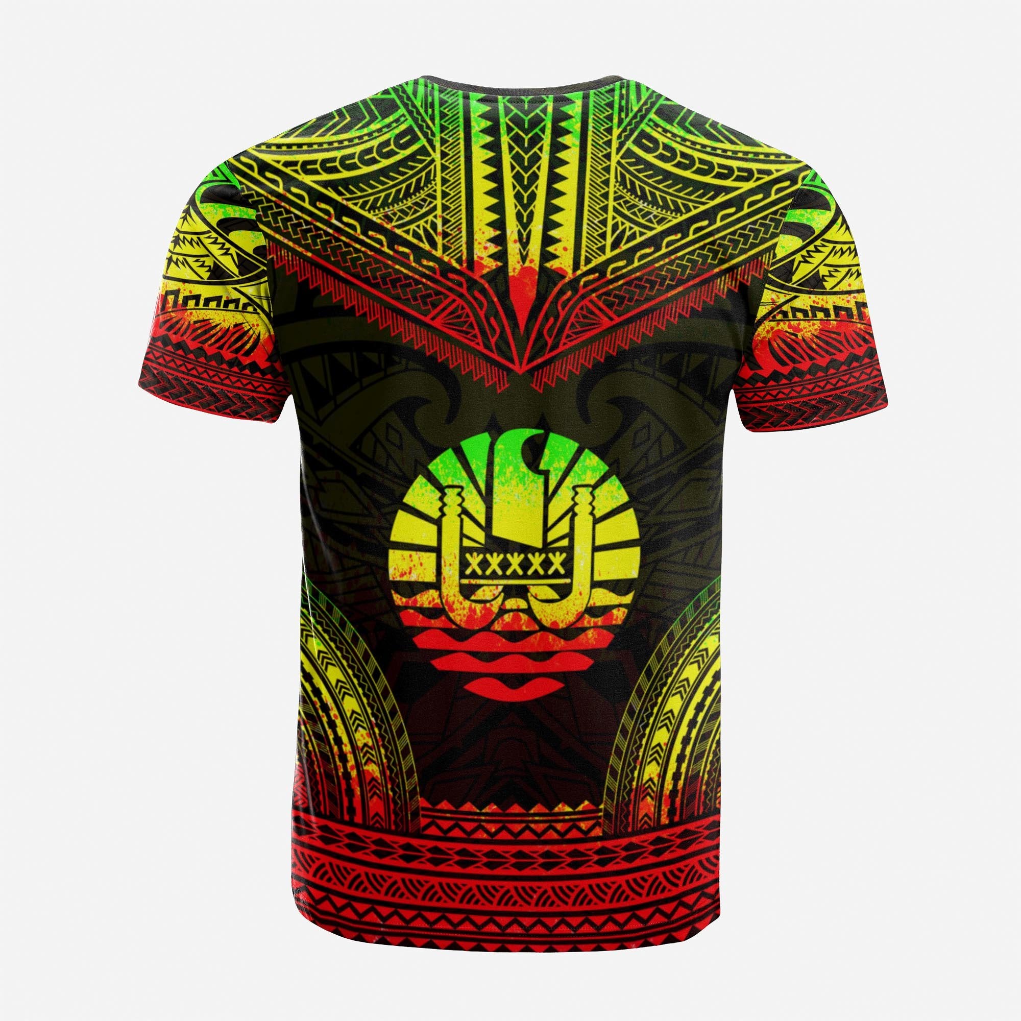 Tahiti Custom T Shirt Tahiti Flag Polynesian Chief Tattoo Reggae Version Unisex Reggae - Polynesian Pride