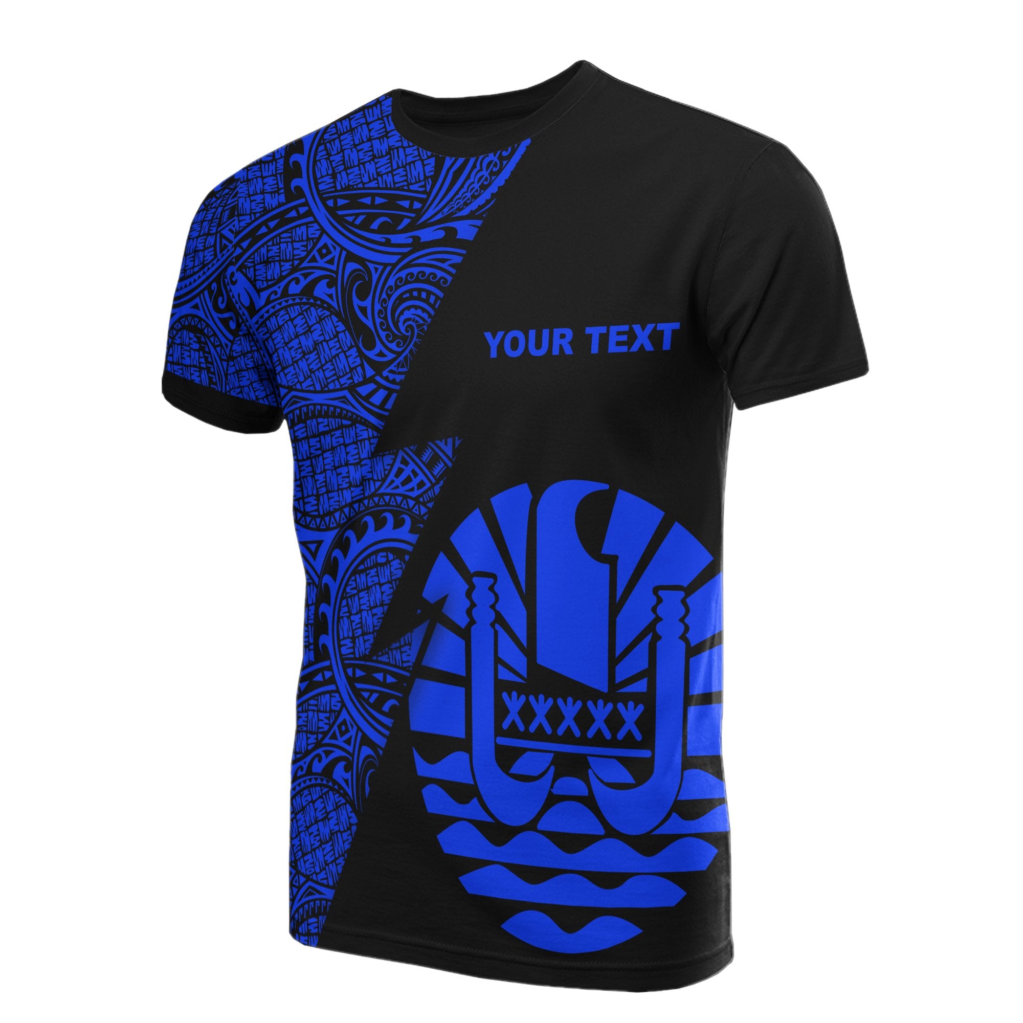 Tahiti Custom T Shirt Polynesian Pattern Blue Style Unisex Blue - Polynesian Pride