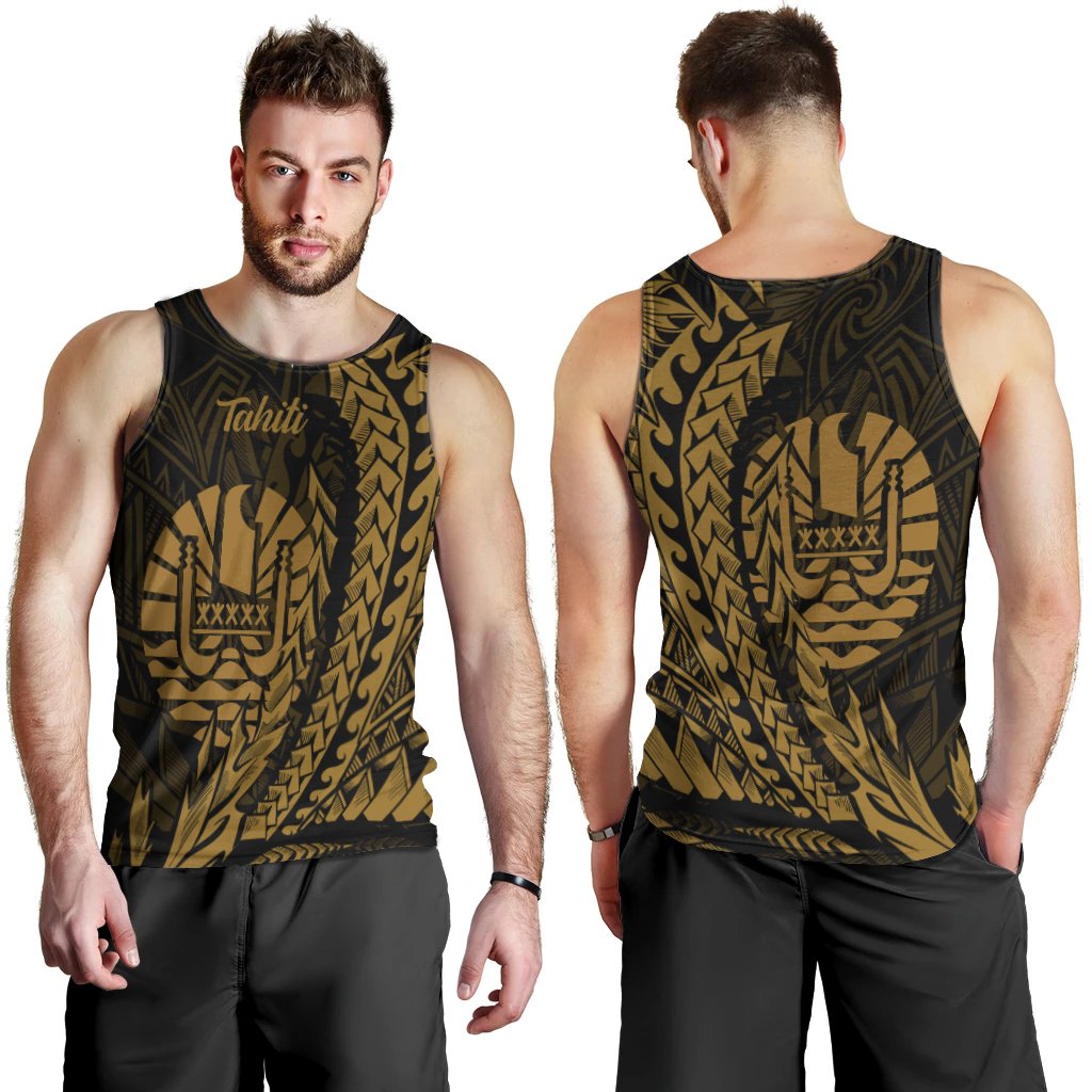 Tahiti Men's Tank Top - Wings Style Black - Polynesian Pride