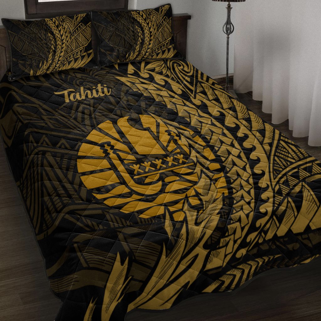 Tahiti Quilt Bed Set - Wings Style Black - Polynesian Pride