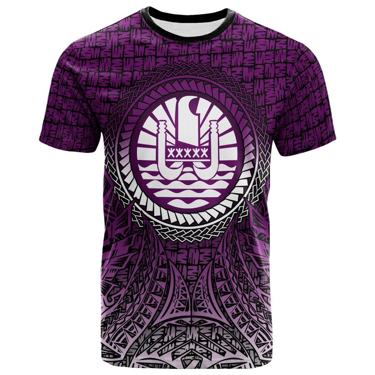 Tahiti T Shirt Circle Pattern Purple Unisex Purple - Polynesian Pride
