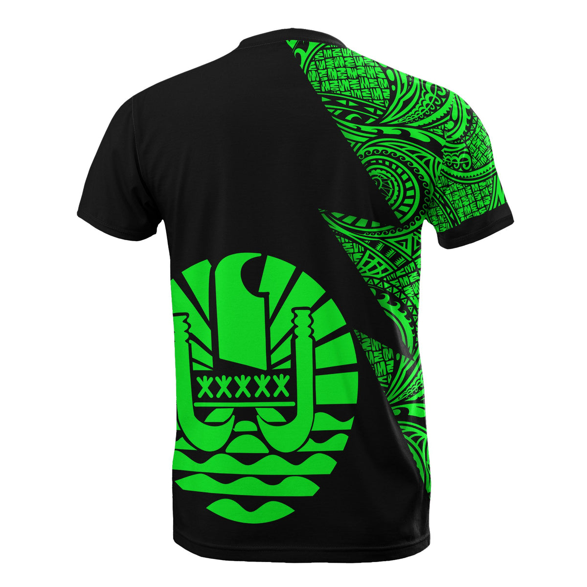 Tahiti Custom T Shirt Polynesian Pattern Green Style - Polynesian Pride