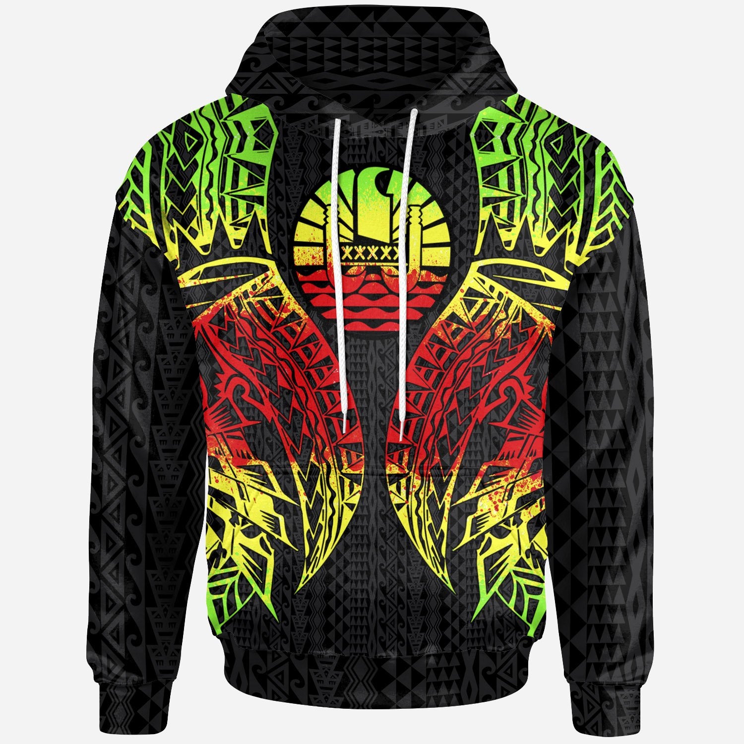 Tahiti Hoodie Polynesian Lion Head Reggae Style Unisex Reggae - Polynesian Pride