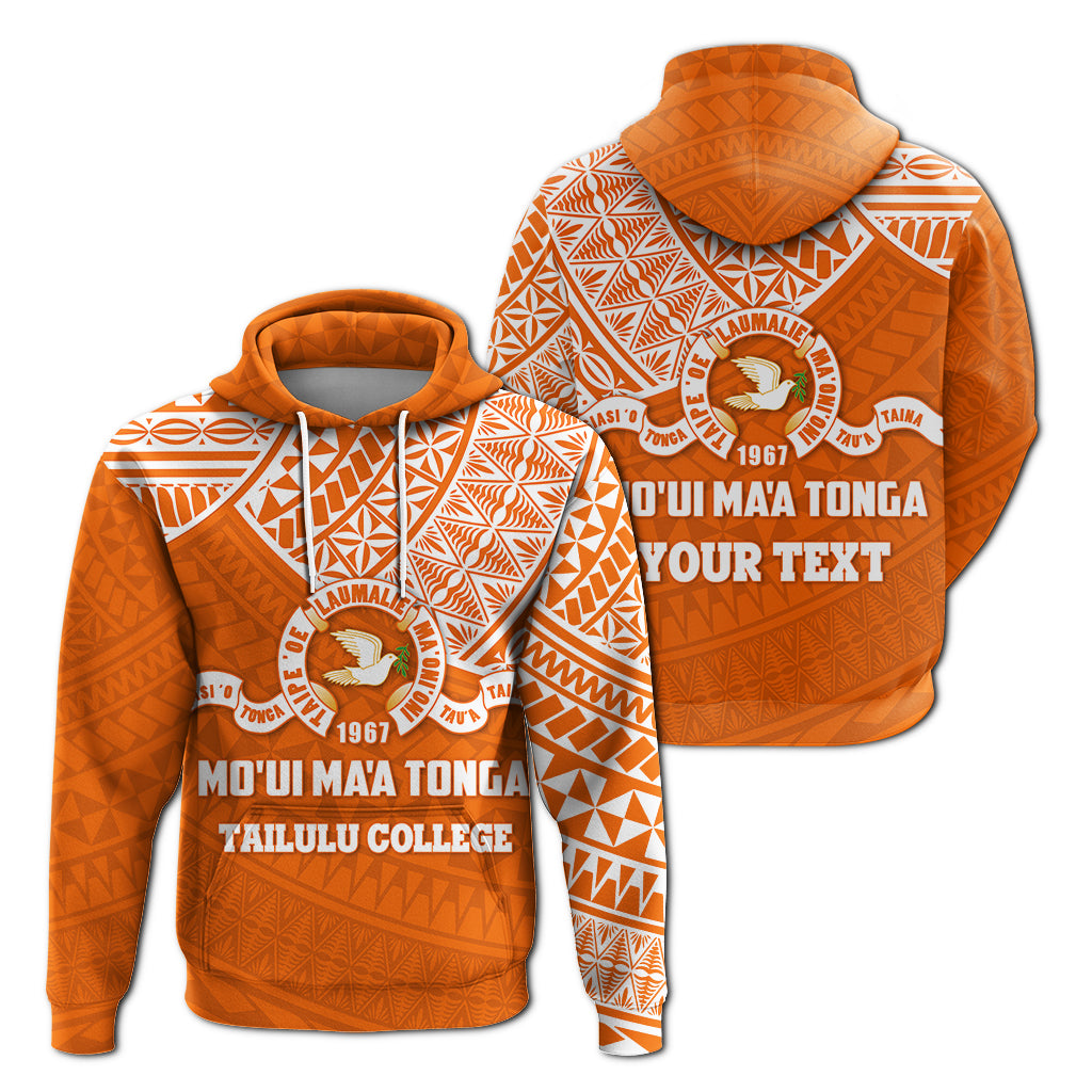 Custom Tailulu College Hoodie Moui Maa Tonga LT4 Unisex Orange - Polynesian Pride