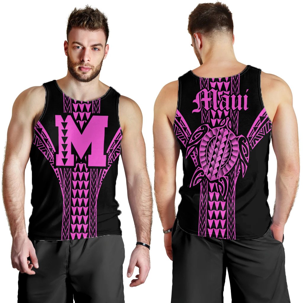 Maui Island Polynesian Men's Tank Top - Comely Style - AH Pink - Polynesian Pride