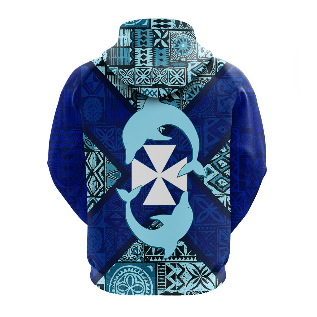 Uvea mo Futuna Dolphin Tapa Tribal Pattern Zip up Hoodie LT7 - Polynesian Pride