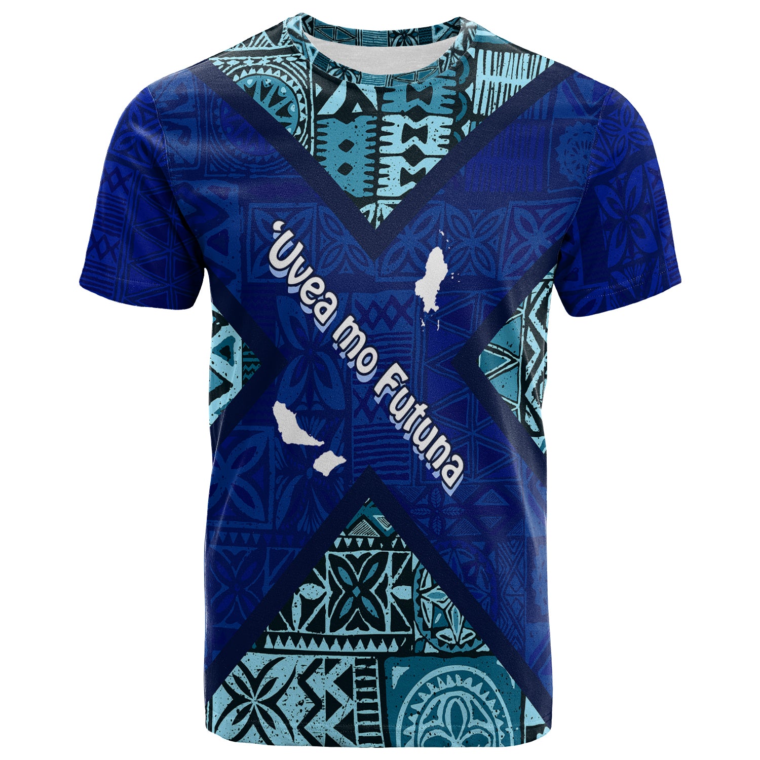Uvea mo Futuna Dolphin Tapa Tribal Pattern T Shirt LT7 Navy - Polynesian Pride