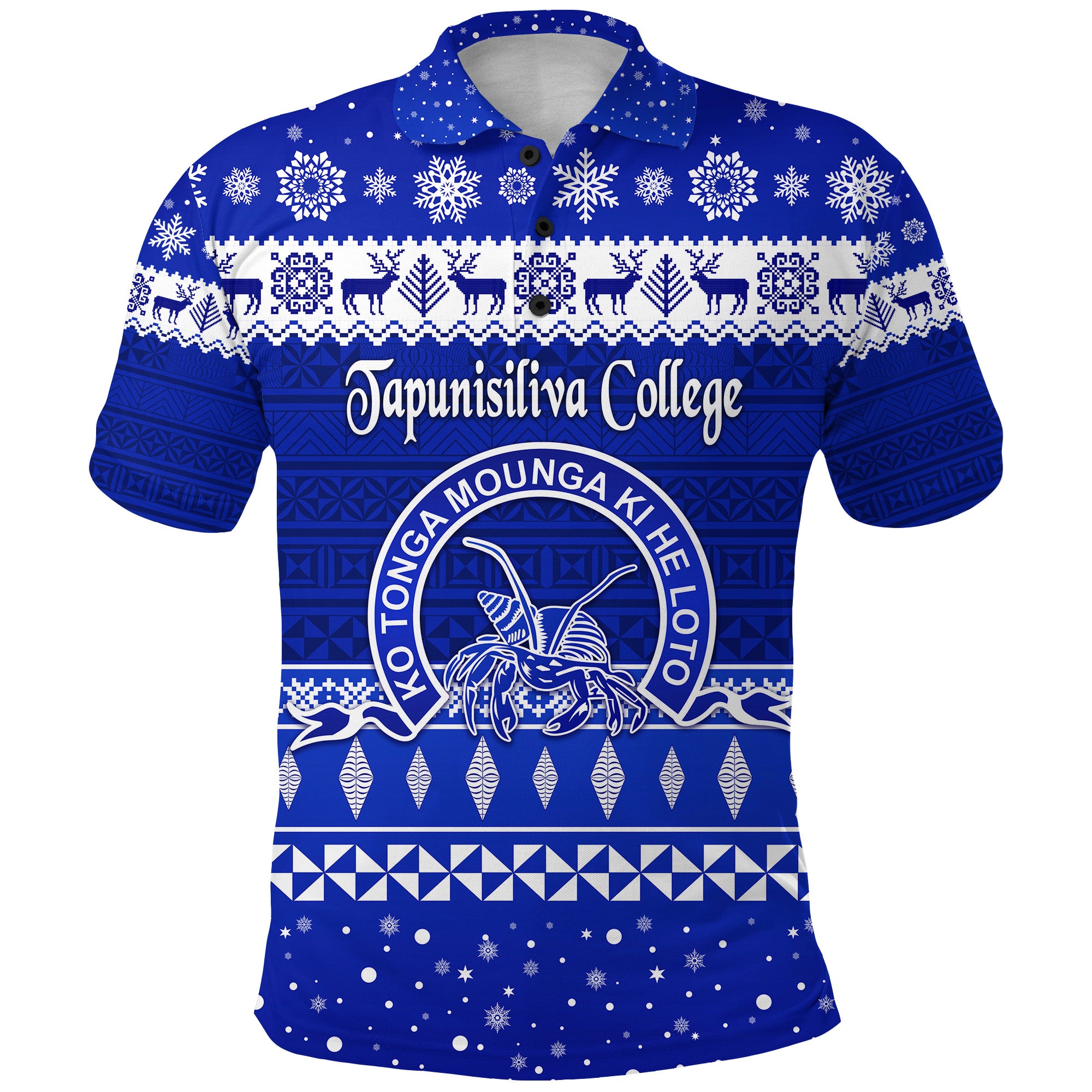 Custom Tapunisiliva College Christmas Polo Shirt Simple Style LT8 - Polynesian Pride