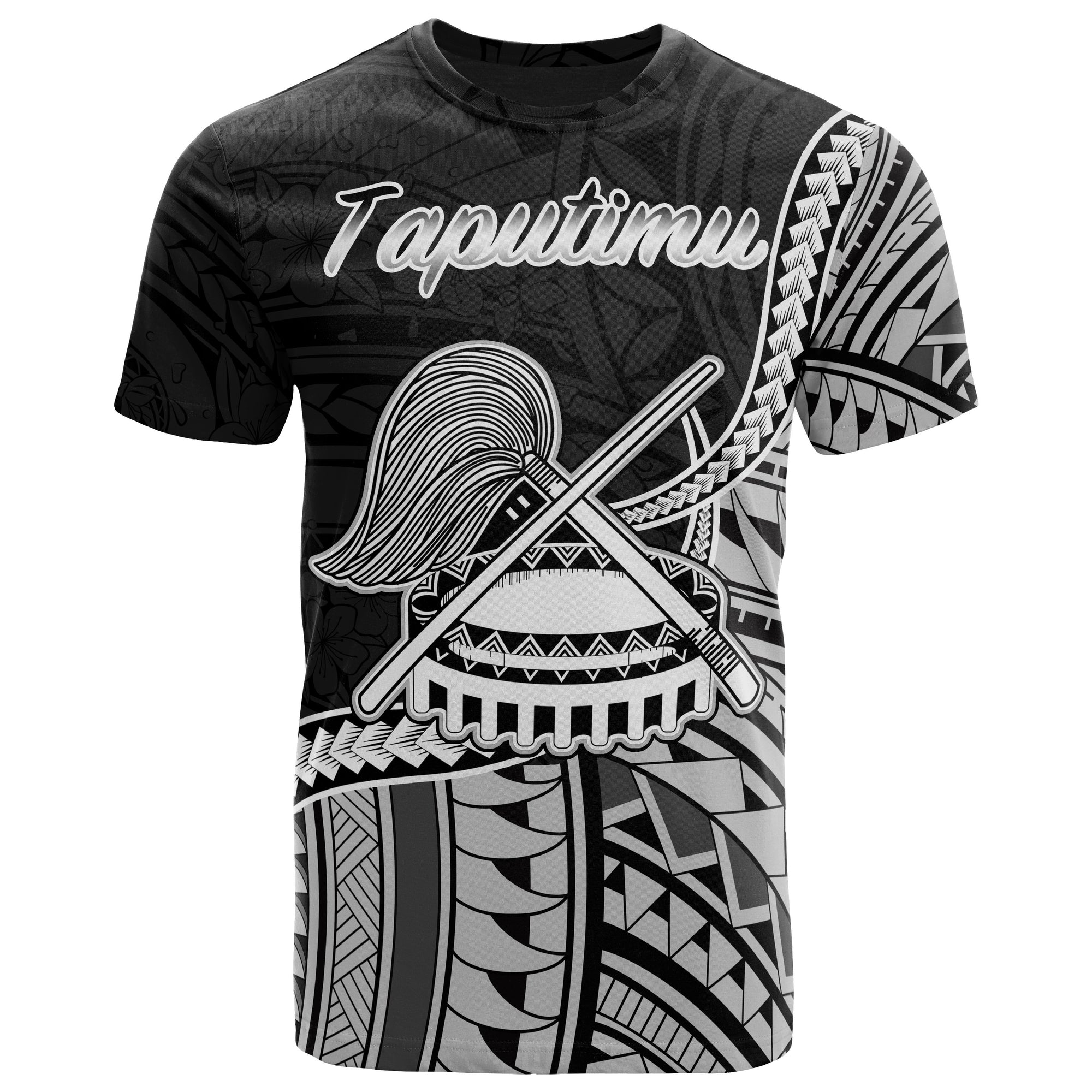 American Samoa T Shirt Taputimu Polynesian Patterns Unisex Black - Polynesian Pride