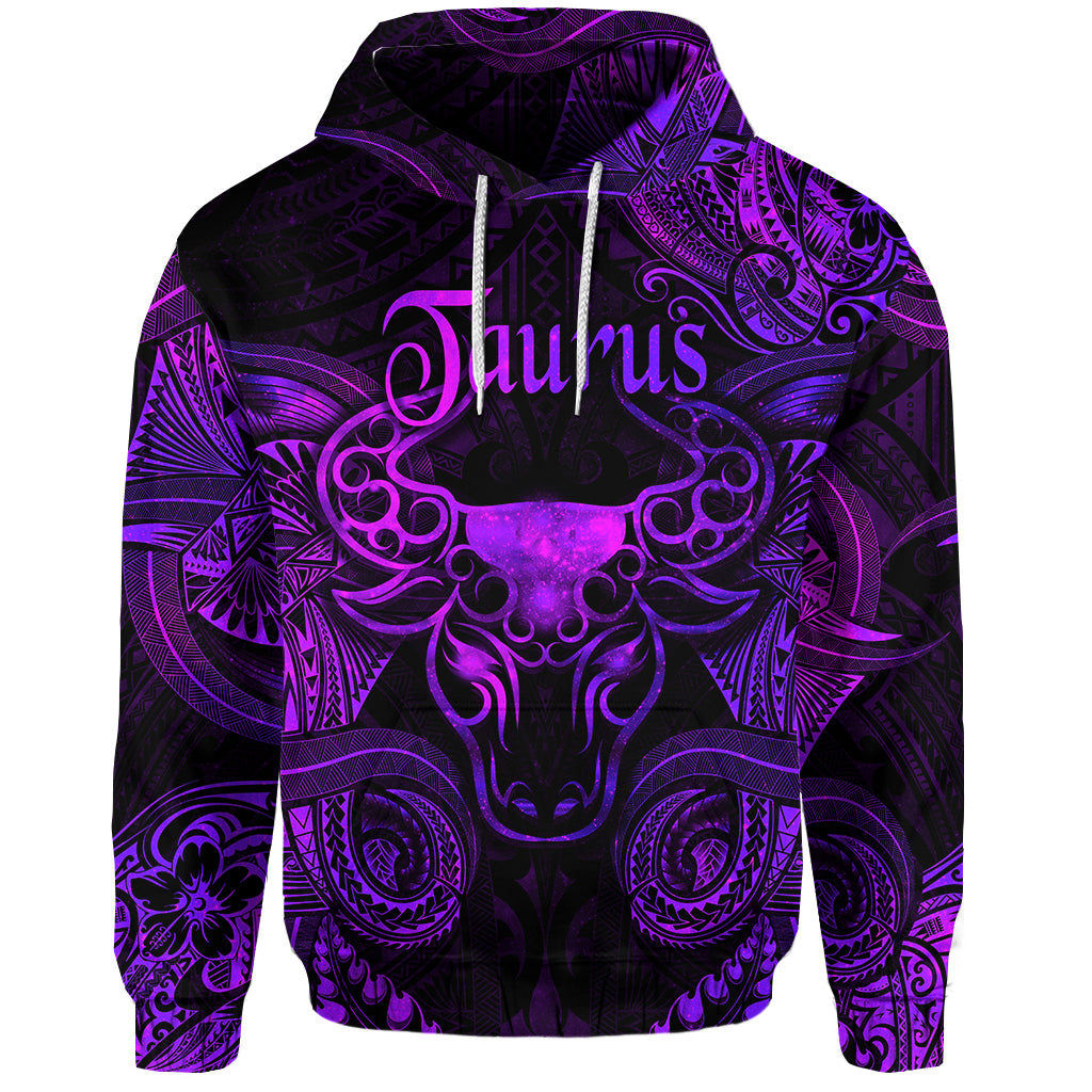 Custom Taurus Zodiac Polynesian Hoodie Unique Style Purple LT8 - Polynesian Pride