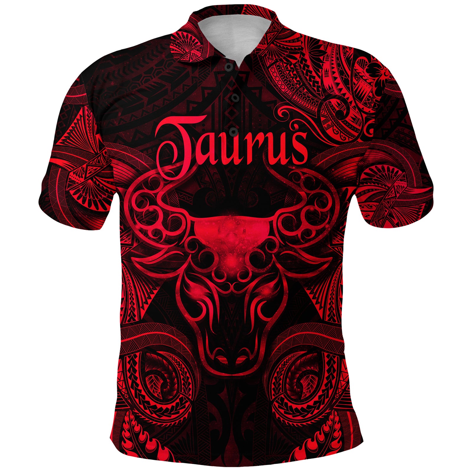 Taurus Zodiac Polynesian Polo Shirt Unique Style Red LT8 - Polynesian Pride