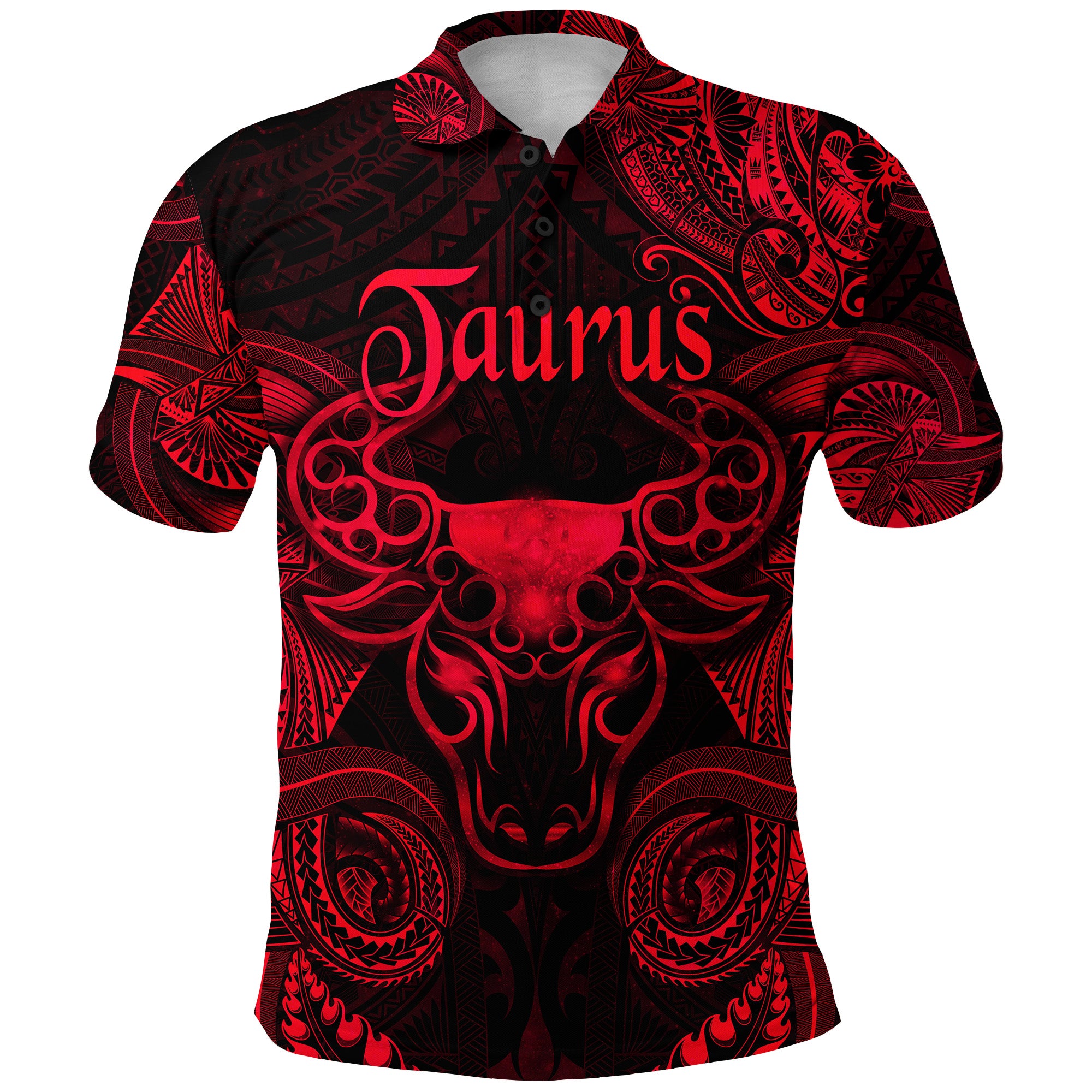 Taurus Zodiac Polynesian Polo Shirt Unique Style Red LT8 - Polynesian Pride