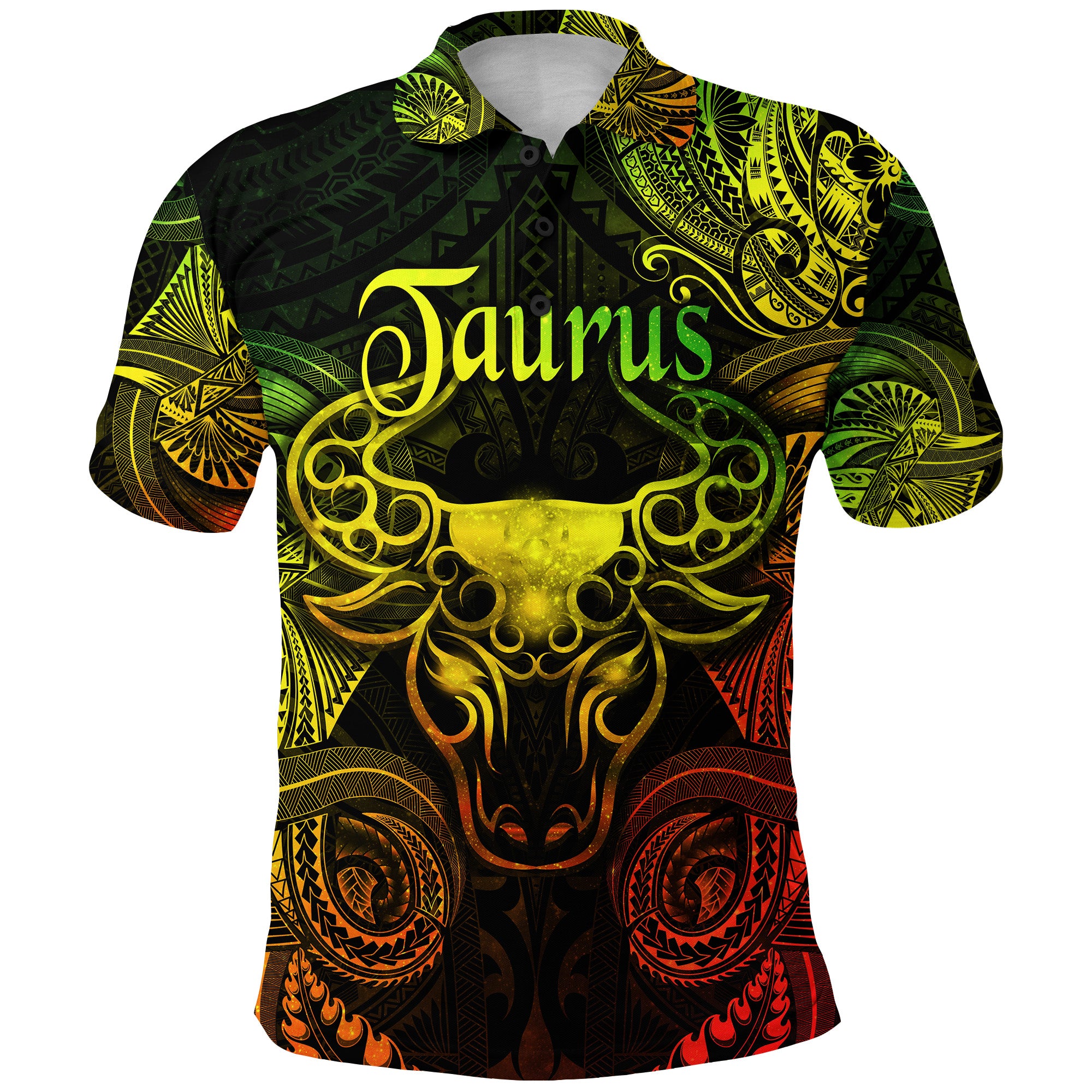 Custom Taurus Zodiac Polynesian Polo Shirt Unique Style Reggae LT8 - Polynesian Pride