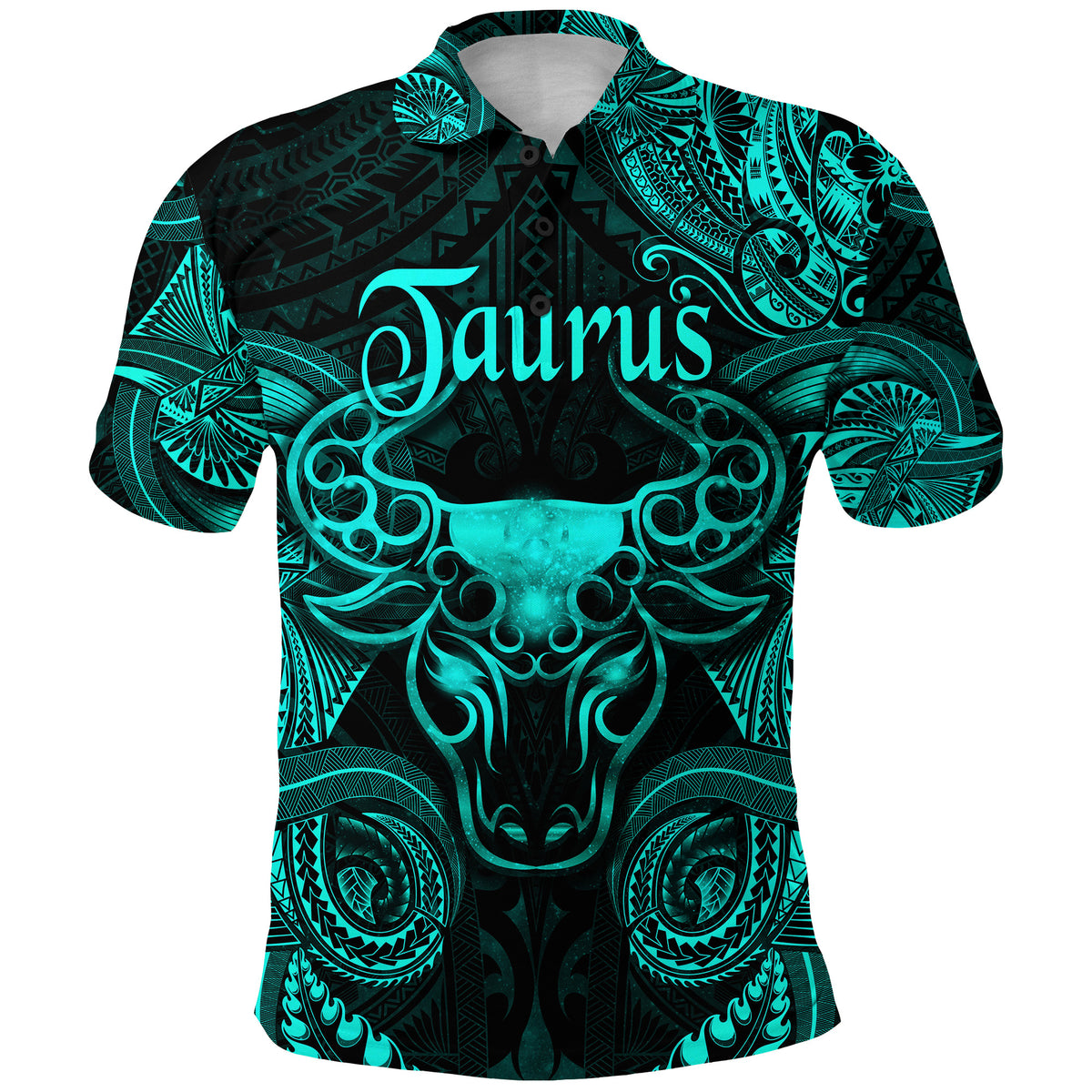 Taurus Zodiac Polynesian Polo Shirt Unique Style Turquoise LT8 - Polynesian Pride