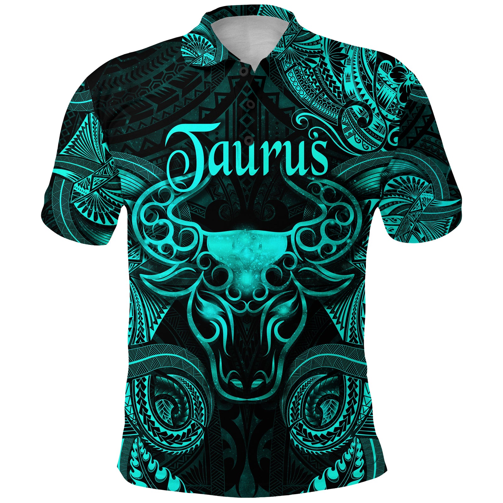 Taurus Zodiac Polynesian Polo Shirt Unique Style Turquoise LT8 - Polynesian Pride