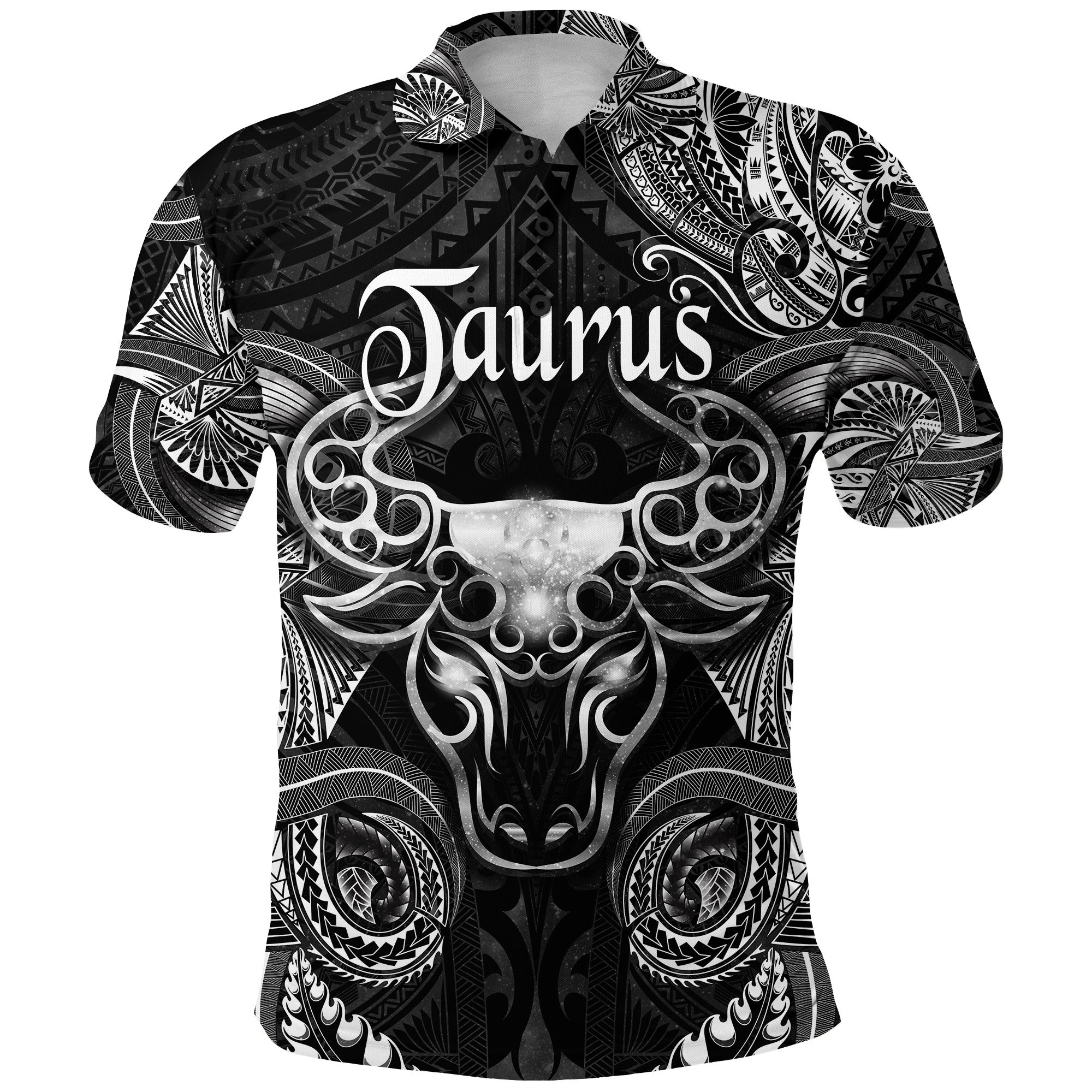 Custom Taurus Zodiac Polynesian Polo Shirt Unique Style Black LT8 - Polynesian Pride