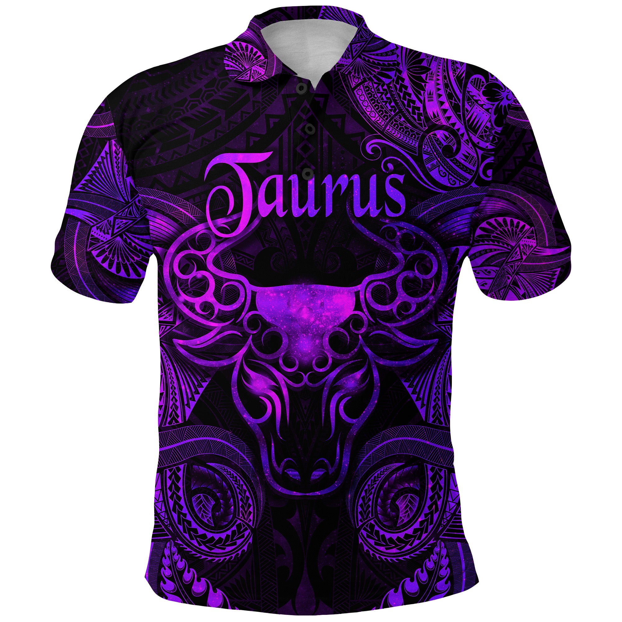 Custom Taurus Zodiac Polynesian Polo Shirt Unique Style Purple LT8 - Polynesian Pride