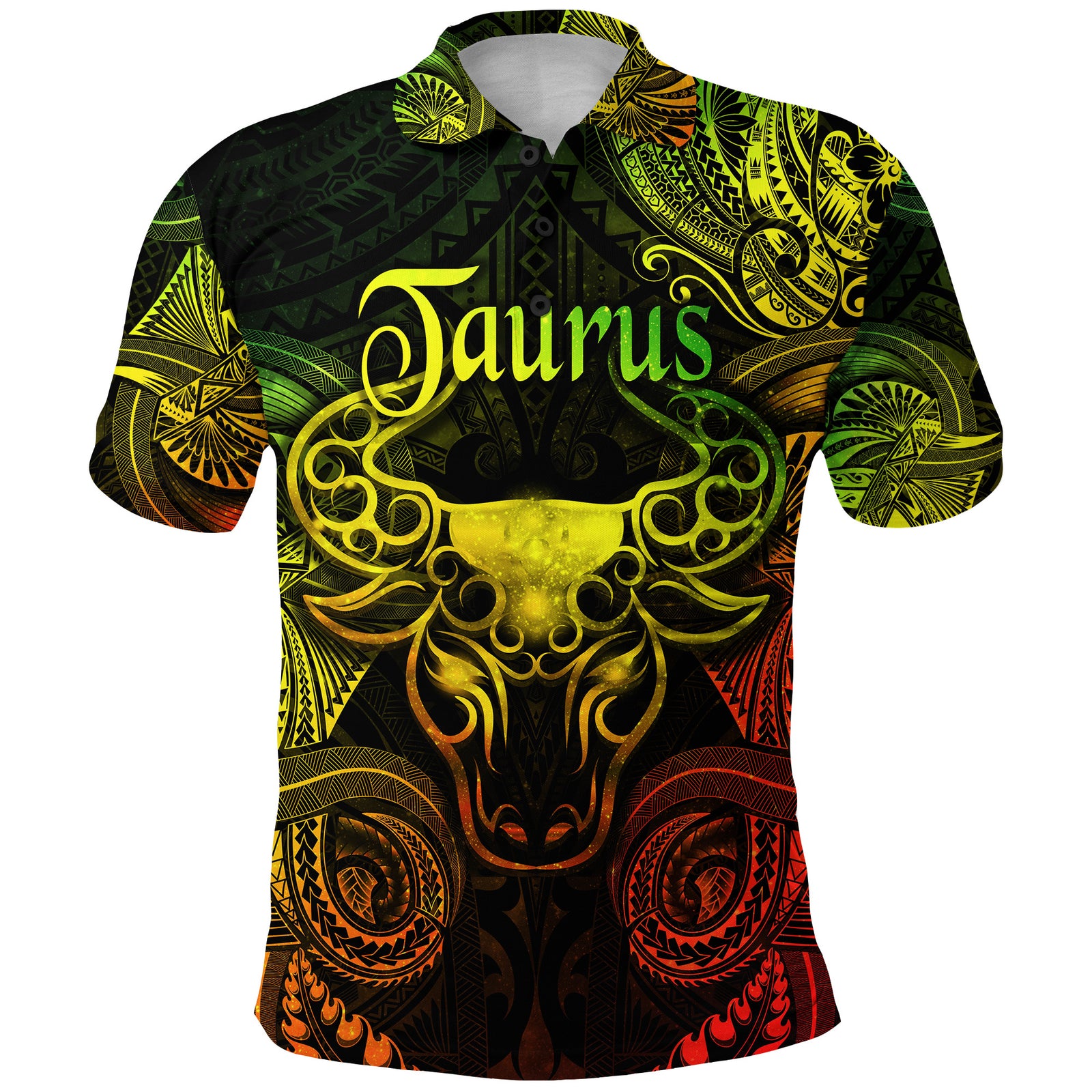 Taurus Zodiac Polynesian Polo Shirt Unique Style Reggae LT8 - Polynesian Pride