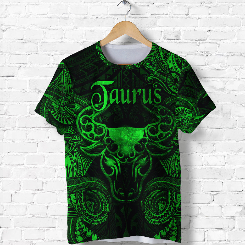 Taurus Zodiac Polynesian T Shirt Unique Style Green LT8 - Polynesian Pride