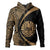 French Polynesia Hoodie Coat of Arm Lauhala Gold Circle - Polynesian Pride