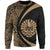 French Polynesia Sweatshirt Coat Of Arm Lauhala Gold Circle Unisex Gold - Polynesian Pride