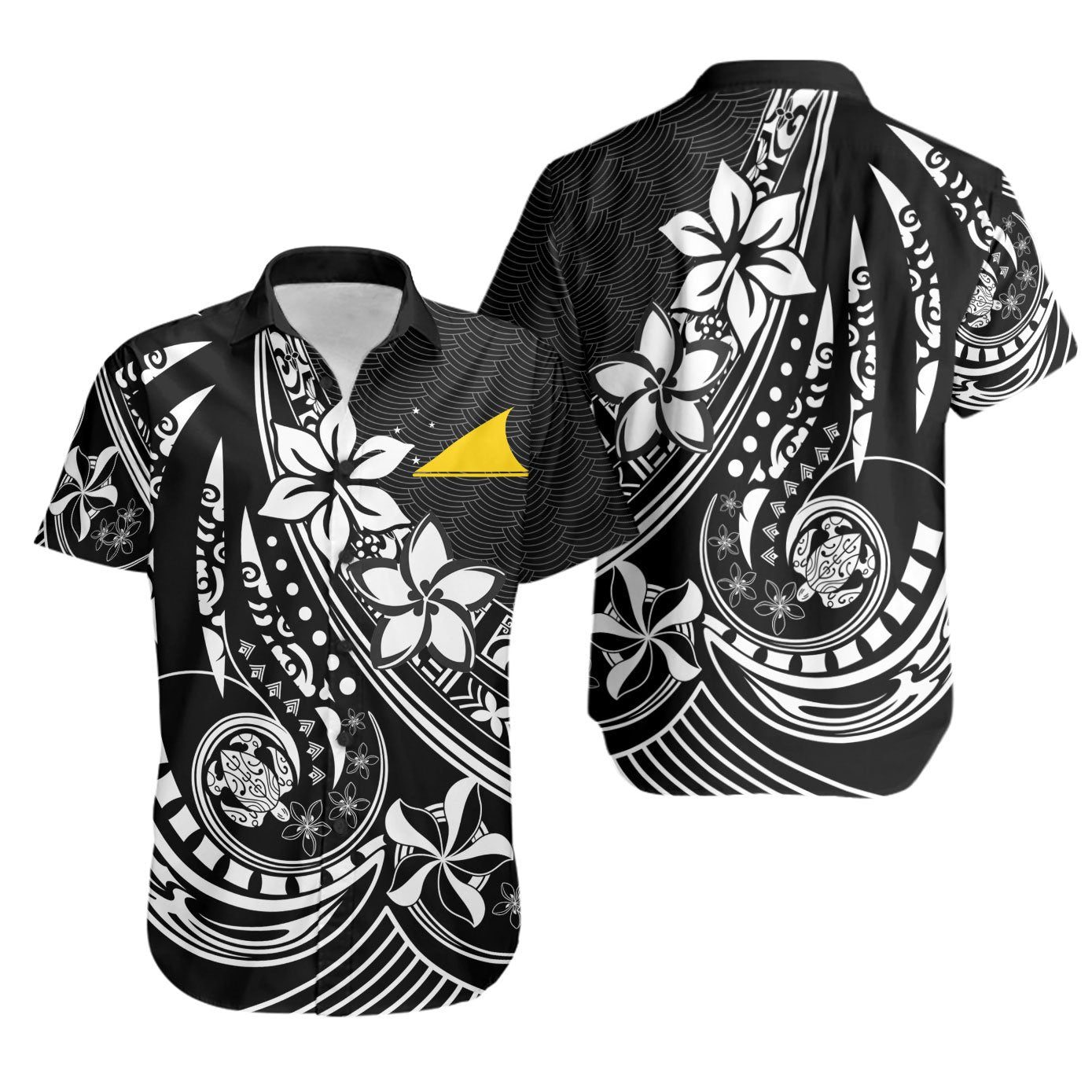 Tokelau Shirt - The Flow OF Ocean Unisex Black - Polynesian Pride