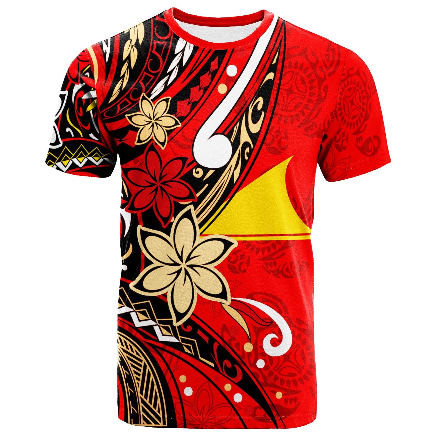 Tokelau T Shirt Tribal Flower With Special Turtles Red Color Unisex Red - Polynesian Pride