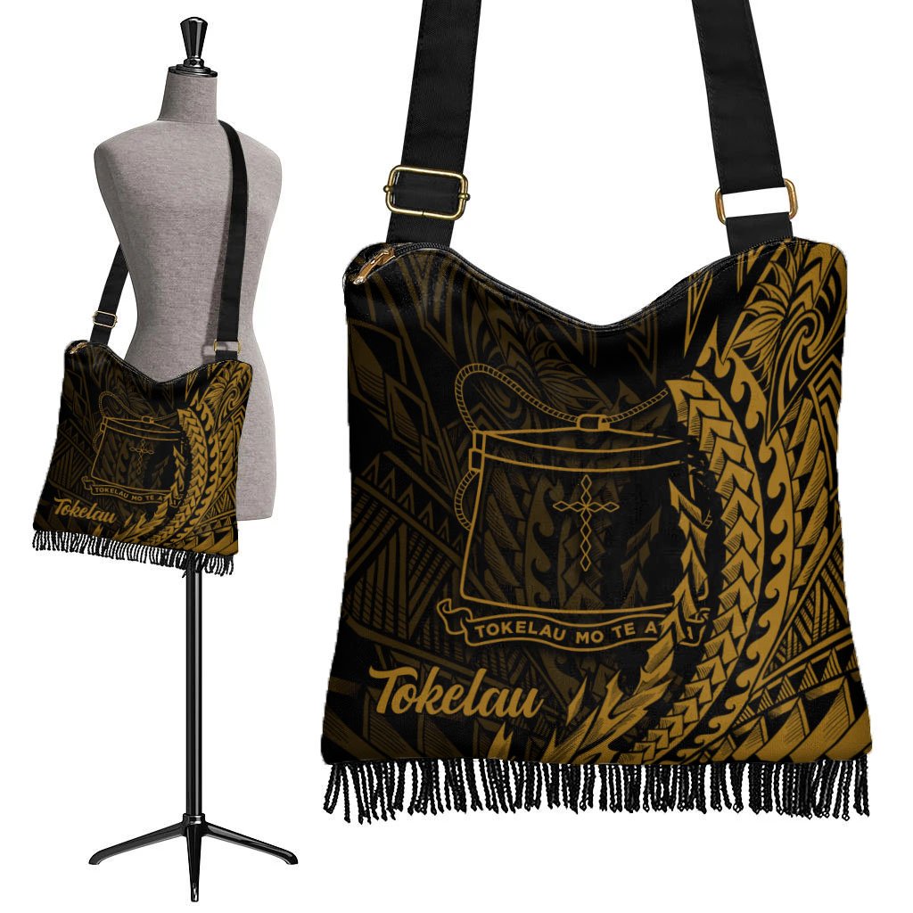 Tokelau Boho Handbag - Wings Style One Size Boho Handbag Black - Polynesian Pride