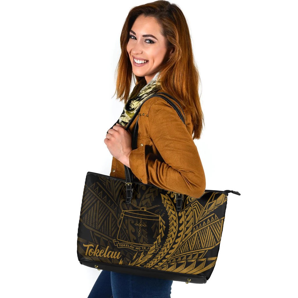 Tokelau Leather Tote - Wings Style Black - Polynesian Pride