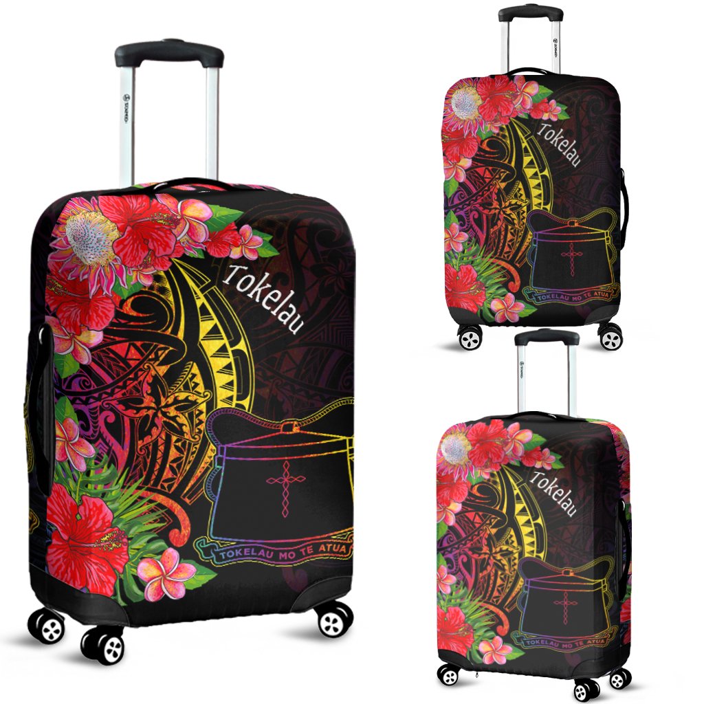 Tokelau Luggage Covers - Tropical Hippie Style Black - Polynesian Pride