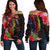 Tokelau Women's Off Shoulder Sweater - Tropical Hippie Style Black - Polynesian Pride