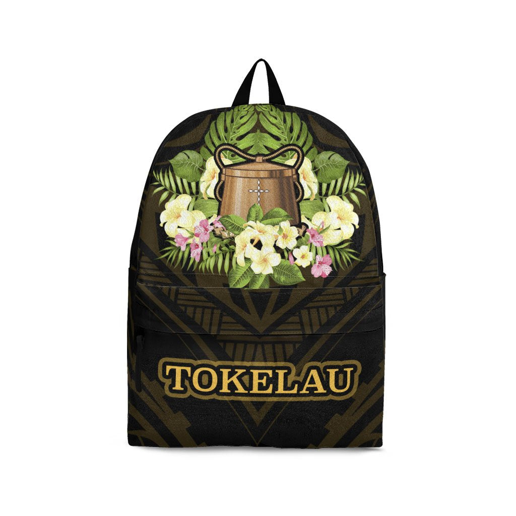 Tokelau Backpack - Polynesian Gold Patterns Collection Black - Polynesian Pride