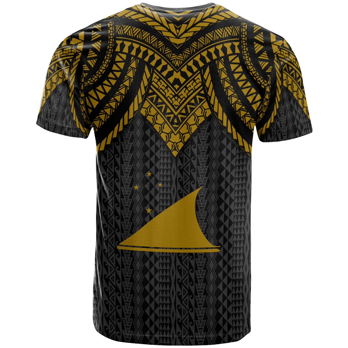 Tokelau Custom T Shirt Polynesian Armor Style Gold - Polynesian Pride