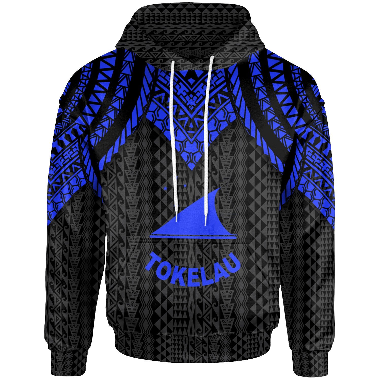 Tokelau Hoodie Polynesian Armor Style Blue Unisex Blue - Polynesian Pride