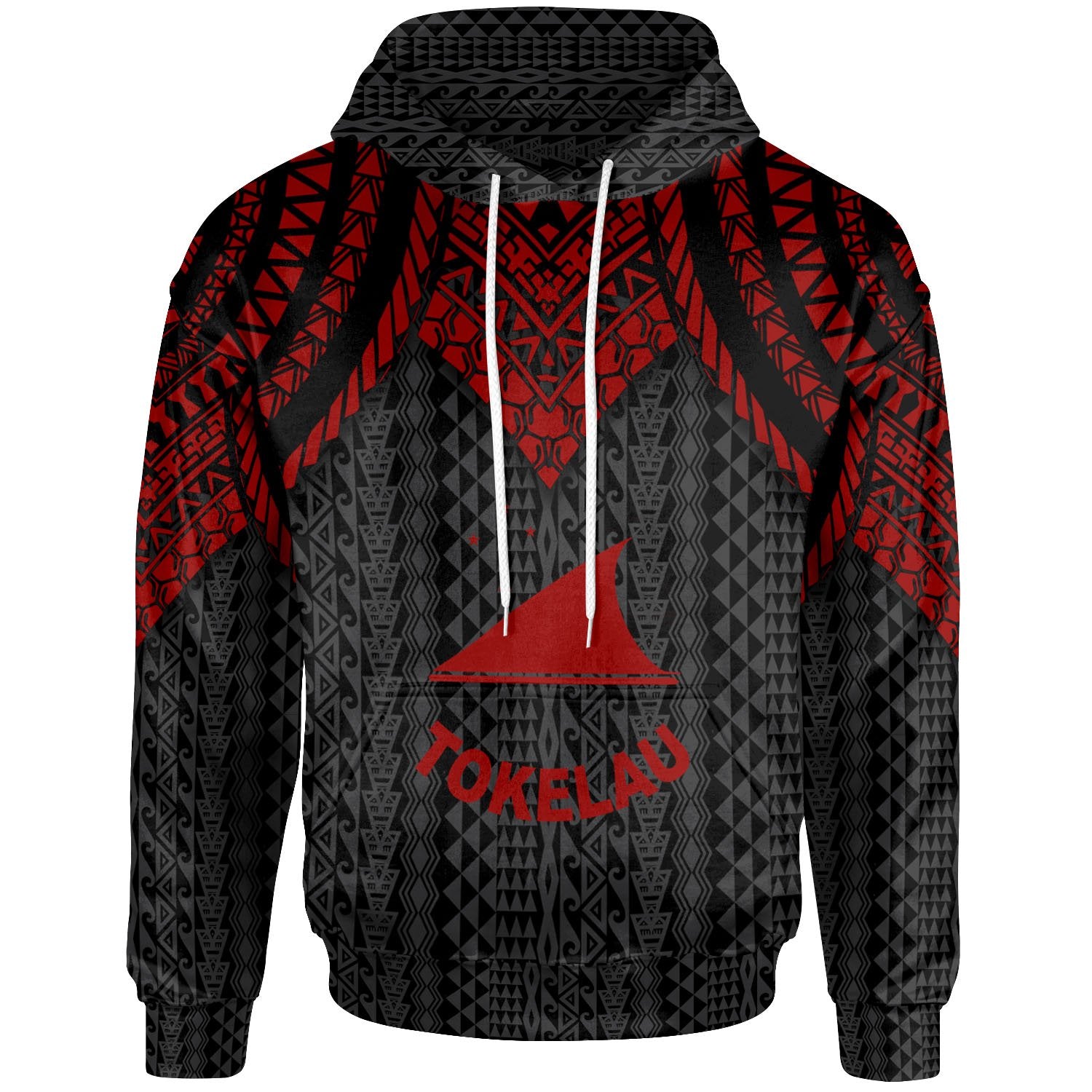 Tokelau Hoodie Polynesian Armor Style Red Unisex Red - Polynesian Pride