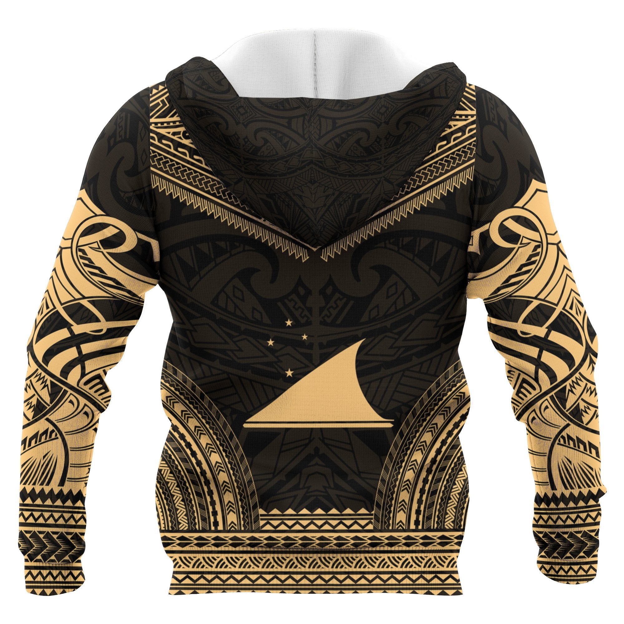 Tokelau Polynesian Chief Custom Zip up Hoodie Gold Version Unisex Gold - Polynesian Pride