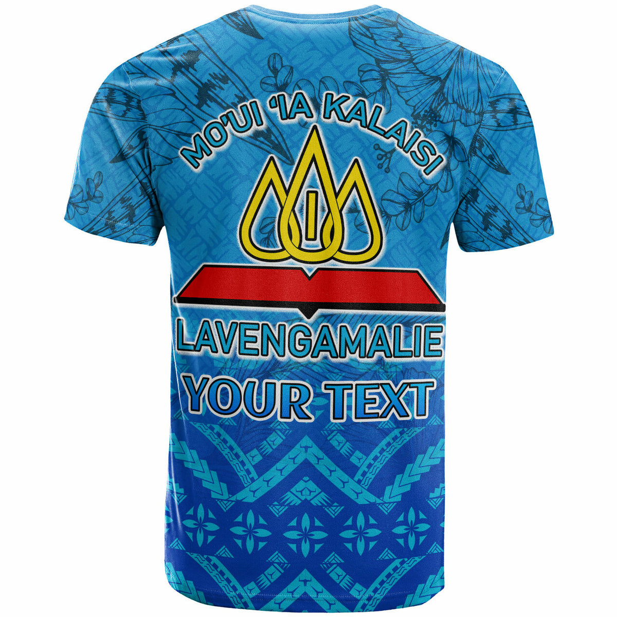 Tonga Custom T Shirt Lavengamalie College Logo With Tropical Flowers T Shirt LT10 - Polynesian Pride