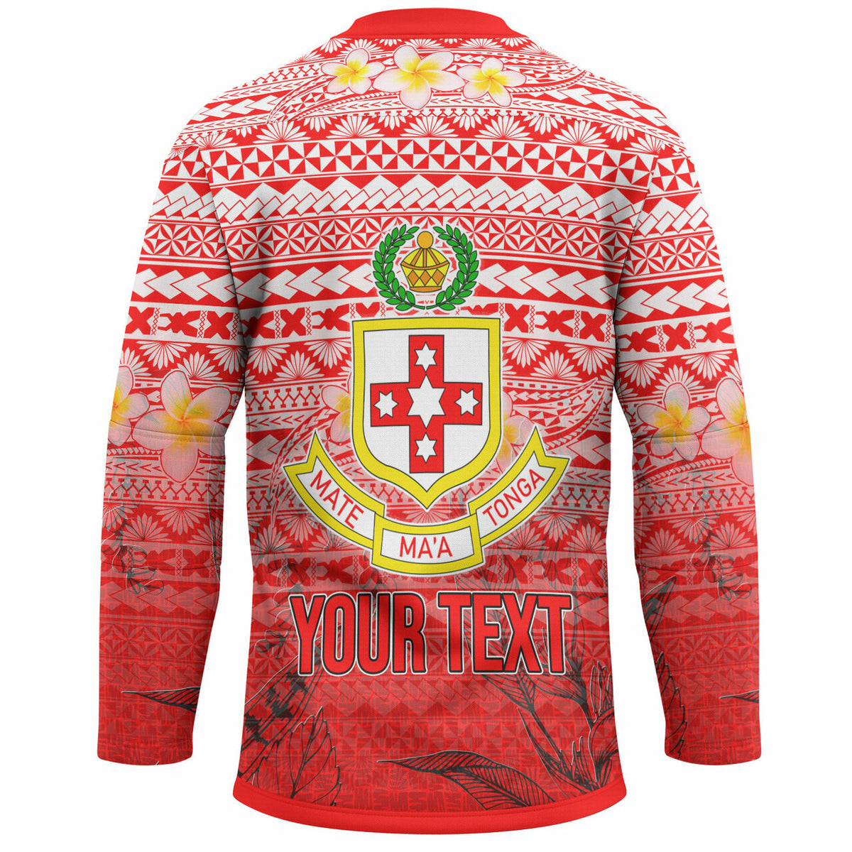 Tonga Custom Personalised Hockey Jersey - Kolisi Tonga With Tropical Flowers LT10 - Polynesian Pride