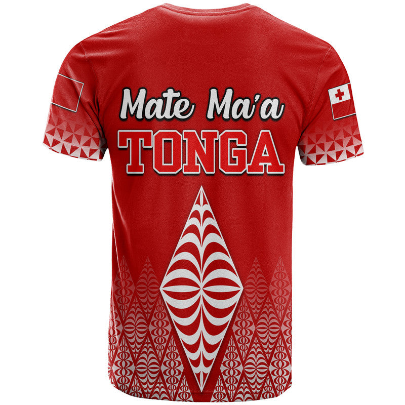 Mate Maa Tonga Rugby T Shirt Tongan Kupesi Ngatu Style LT9 - Polynesian Pride