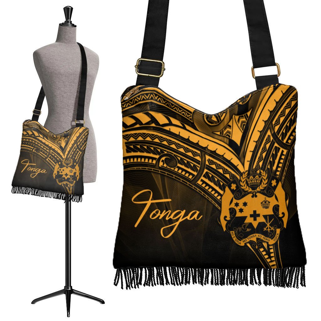 Tonga Boho Handbag - Gold Color Cross Style - Polynesian Pride