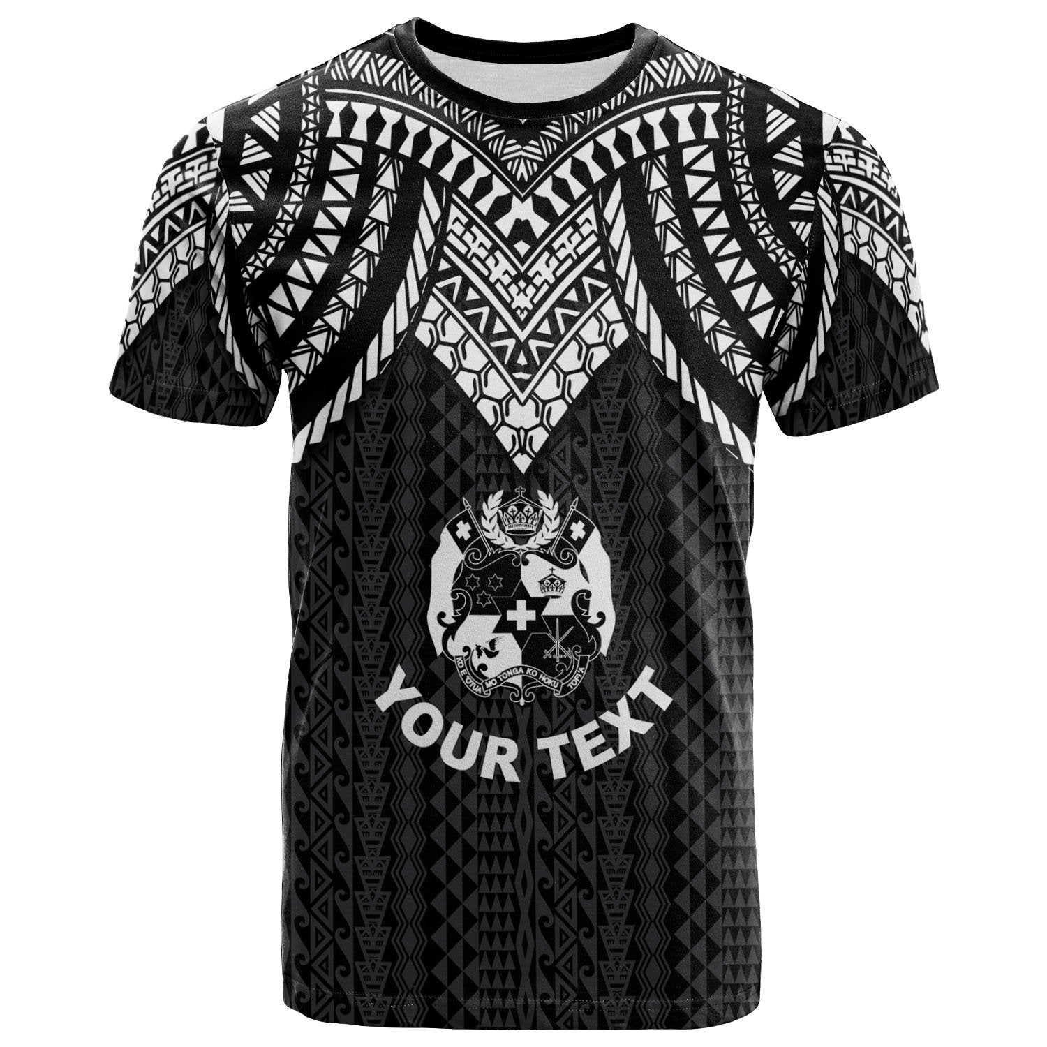 Tonga Custom T Shirt Polynesian Armor Style Black Unisex Black - Polynesian Pride