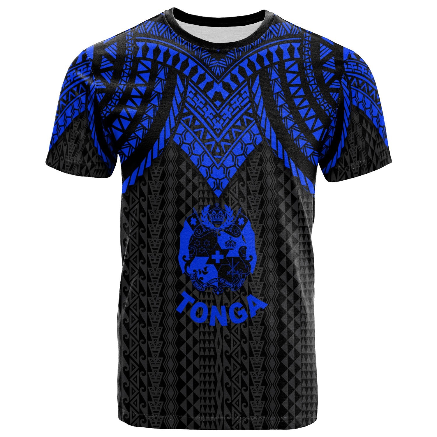 Tonga T Shirt Polynesian Armor Style Blue Unisex Blue - Polynesian Pride