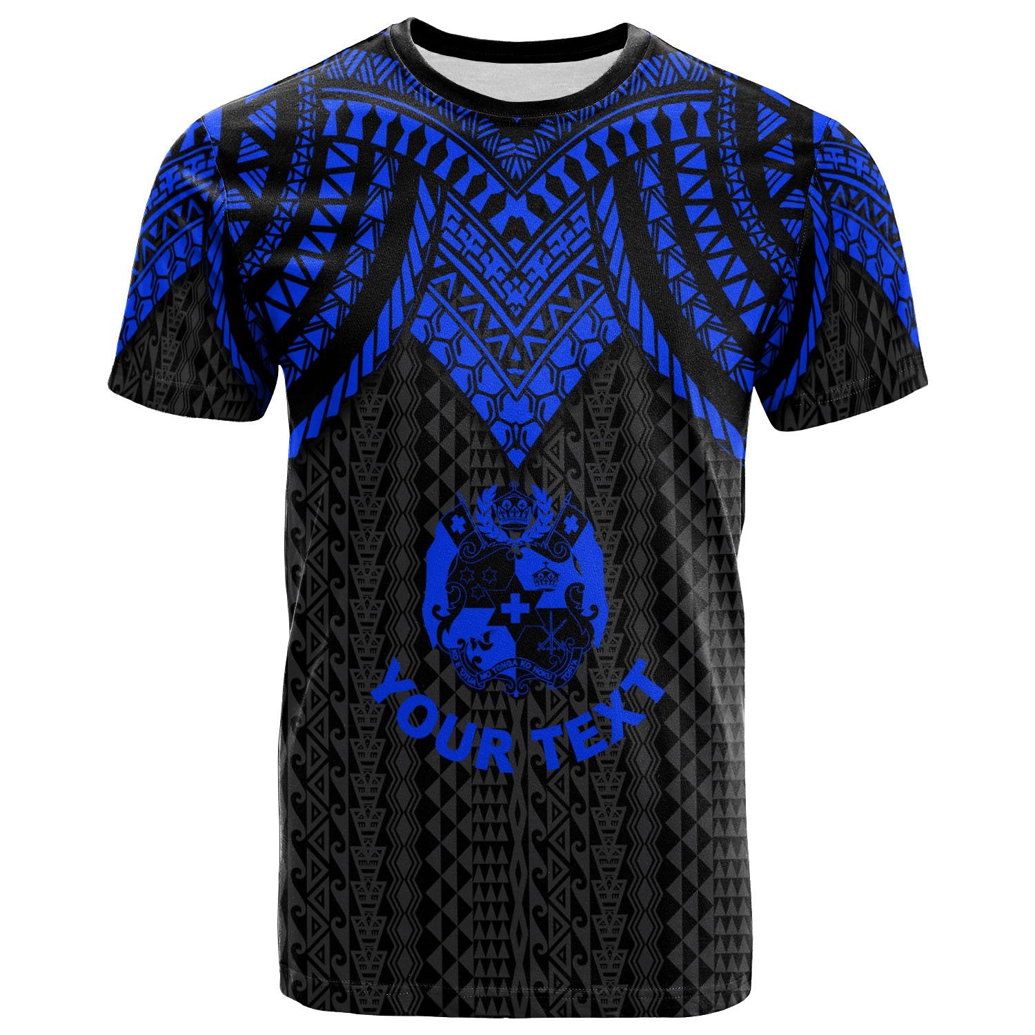 Tonga Custom T Shirt Polynesian Armor Style Blue Unisex Blue - Polynesian Pride