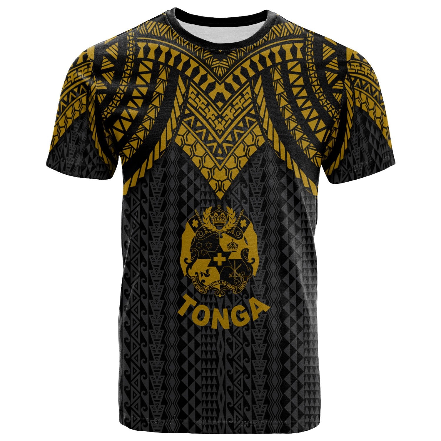 Tonga T Shirt Polynesian Armor Style Gold Unisex Art - Polynesian Pride