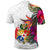 Tonga Polo Shirt Polynesian Hibiscus White Pattern - Polynesian Pride