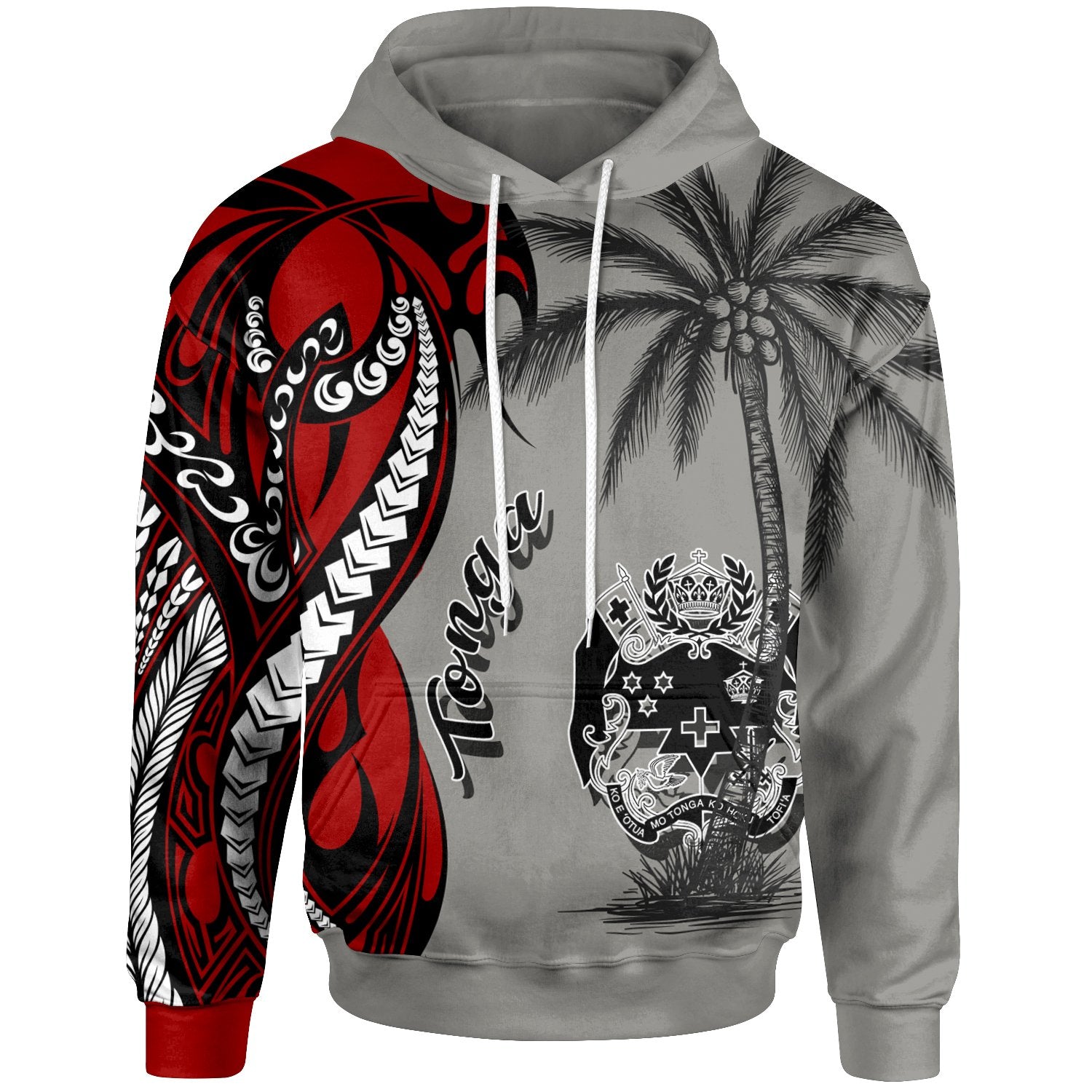 Tonga Hoodie Classical Coconut Tree Unisex Gray - Polynesian Pride