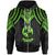 Tonga Zip up Hoodie Polynesian Armor Style Green Unisex Green - Polynesian Pride