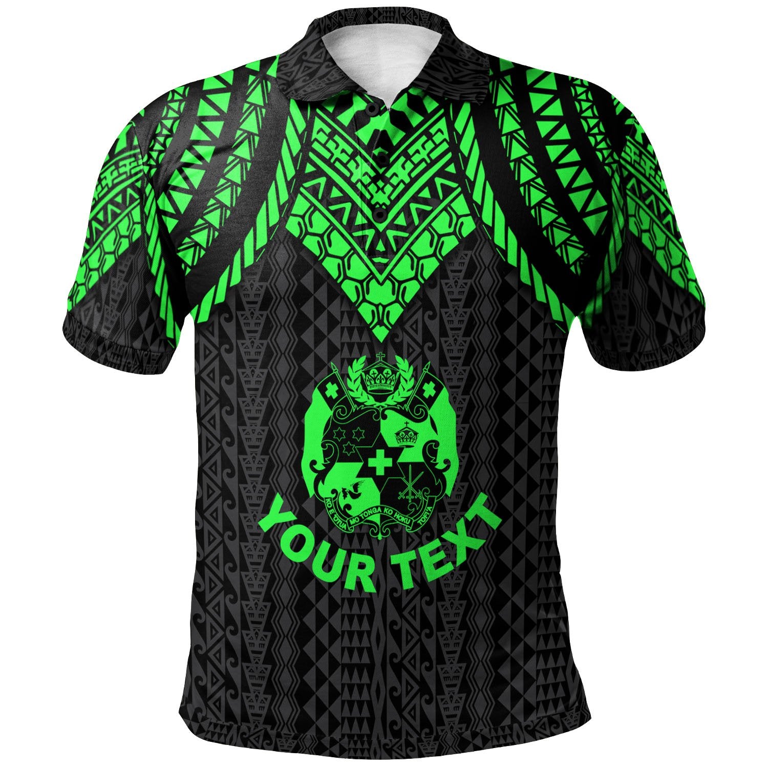 Tonga Custom Polo Shirt Polynesian Armor Style Green Unisex Green - Polynesian Pride